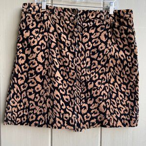 Jones New York Signature Stretch Corduroy Leopard Print Skirt_Size 16